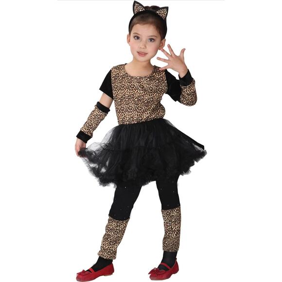 Brcus Girls Leopard Cheetah Animal Halloween Costume Child Role Play Cosplay - Picture 1 of 4